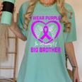 I Wear Purple In Memory Of My Big Brother Alzheimers Graphic Women's Comfort Colors T-Shirt Violet I Wear Purple In Memory Of My Big Brother Alzheimers Graphic Women's Comfort Colors T-Shirt Violet