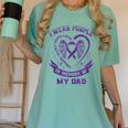 I Wear Purple In Memory Of My Dad Alzheimers Awareness Heart Women's Comfort Colors T-Shirt Violet I Wear Purple In Memory Of My Dad Alzheimers Awareness Heart Women's Comfort Colors T-Shirt Violet