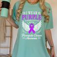 I Wear Purple In Memory Of My Dad Pancreatic Cancer Women's Comfort Colors T-Shirt Violet I Wear Purple In Memory Of My Dad Pancreatic Cancer Women's Comfort Colors T-Shirt Violet