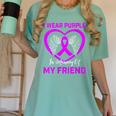 I Wear Purple In Memory Of Friend Alzheimers Heart Graphic Women's Comfort Colors T-Shirt Violet