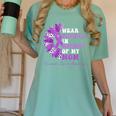 I Wear Purple In Memory Of My Mom Pancreatic Cancer Ribbon Women's Comfort Colors T-Shirt Violet I Wear Purple In Memory Of My Mom Pancreatic Cancer Ribbon Women's Comfort Colors T-Shirt Violet