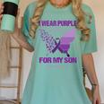 I Wear Purple In Memory For My Son Epilepsy Awareness Ribbon Women's Comfort Colors T-Shirt Violet