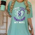Wear Purple In Memory Of My Wife Alzheimers Dementia Graphic Women's Comfort Colors T-Shirt Violet Wear Purple In Memory Of My Wife Alzheimers Dementia Graphic Women's Comfort Colors T-Shirt Violet