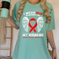 I Wear Red In Memory Of My Husband Heart Disease Awareness Women's Comfort Colors T-Shirt Violet