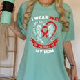 I Wear Red In Memory Of Mom Heart Disease Awareness Month Women's Comfort Colors T-Shirt Violet I Wear Red In Memory Of Mom Heart Disease Awareness Month Women's Comfort Colors T-Shirt Violet