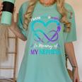 I Wear Teal & Purple In Memory Of My Nephew Women's Comfort Colors T-Shirt Violet I Wear Teal & Purple In Memory Of My Nephew Women's Comfort Colors T-Shirt Violet