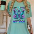 I Wear Teal Purple In Memory Of My Dad Suicide Awareness Women's Comfort Colors T-Shirt Violet