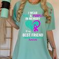 I Wear Teal And Purple In Memory Of My Friend Mental Health Women's Comfort Colors T-Shirt Violet I Wear Teal And Purple In Memory Of My Friend Mental Health Women's Comfort Colors T-Shirt Violet