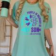 I Wear Teal Purple In Memory Of My Son Suicide Awareness Women's Comfort Colors T-Shirt Violet I Wear Teal Purple In Memory Of My Son Suicide Awareness Women's Comfort Colors T-Shirt Violet