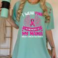 Wings Breast Cancer Shirt I Wear Pink In Memory Of My Mama Women's Comfort Colors T-Shirt Violet