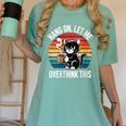 Women's Hang On Let Me Overthink Cat Coffee Retro Introvert Women's Comfort Colors T-Shirt Violet Women's Hang On Let Me Overthink Cat Coffee Retro Introvert Women's Comfort Colors T-Shirt Violet