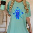 Yk2 Grunge Earthy Blue Cat With Stars Tomboy 90s Nostalgia Premium Tri-Blend Women's Comfort Colors T-Shirt Violet