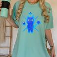 Yk2 Grunge Earthy Blue Cat With Stars Tomboy 90s Nostalgia Women's Comfort Colors T-Shirt Violet