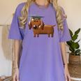 2018 Dog Graduation Shirt Dachshund Graduation For Men Women Kids Women's Comfort Colors T-Shirt Violet