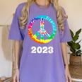 2023 Graduation Class Year Tie Dye Peace Sign Graduate Shirt Women's Comfort Colors T-Shirt Violet