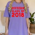 & Red Class Of 2018 Senior Graduation T Shirt Women's Comfort Colors T-Shirt Violet