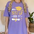 Back To School My Sister Did It Graduation Proud Sister Graduated Female X-Small Women's Comfort Colors T-Shirt Violet