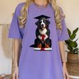 Bernese Mountain Dog Graduation Cap Graduate Training School For Men Women Girls Kids Women's Comfort Colors T-Shirt Violet