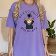 Boys Girls Preschool Graduate Sloth Graduation Cap Women's Comfort Colors T-Shirt Violet