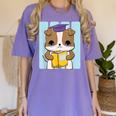 Bulldog Anime Pup Graduation Women's Comfort Colors T-Shirt Violet