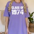 Class Of 1974 High School College Graduation Reunion Women's Comfort Colors T-Shirt Violet