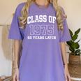 Class Of 1975 Reunion 50 Years Alumni Graduation High School Women's Comfort Colors T-Shirt Violet