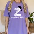 Class Of 2018 Last Name Letter Z Graduation Women's Comfort Colors T-Shirt Violet