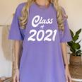 Class Of 2021 Graduation School Spirit Her Senior Class Women's Comfort Colors T-Shirt Violet