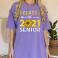 Class Of 2021 Senior Graduation Sunflower Women's Comfort Colors T-Shirt Violet