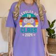 Class Of 2024 Senior Graduation Leveled Up Gamer Class 2024 Women's Comfort Colors T-Shirt Violet