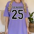 Class Of 2025 High School Senior 25 On Back Graduation Women's Comfort Colors T-Shirt Violet