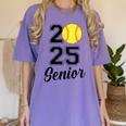 Class Of 2025 Softball Senior Graduation Graduate Women Women's Comfort Colors T-Shirt Violet
