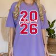 Class Of 2026 Graduation Red With Varsity Letters Women's Comfort Colors T-Shirt Violet
