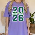 Class Of 2026 Graduation Varsity Green And On The Back Women's Comfort Colors T-Shirt Violet