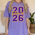 Class Of 2026 Graduation Varsity Purple Yellow On The Back Women's Comfort Colors T-Shirt Violet