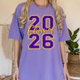 Class Of 2026 Graduation Varsity Purple And Yellow Letters Women's Comfort Colors T-Shirt Violet