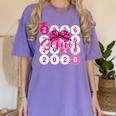 Class Of 2026 Senior Coquette Pink Bow Graduation Family Premium Tri-Blend Women's Comfort Colors T-Shirt Violet