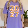 Class Of 2027 Graduation Varsity Orange On The Back Premium Tri-Blend Women's Comfort Colors T-Shirt Violet