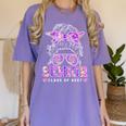 Class Of 2027 Senior Coquette Bow Messy Hair 26 Graduation Women's Comfort Colors T-Shirt Violet