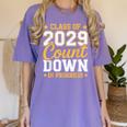 Class Of 2029 Count Down Fun First Day 8th Grade Graduation Women's Comfort Colors T-Shirt Violet
