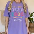 Class Of 2030 Grow With Me 2nd Grade Graduation Women's Comfort Colors T-Shirt Violet