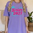 Coquette Pink Bow Senior 2027 Class Of Graduation Women's Comfort Colors T-Shirt Violet
