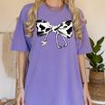 Cow Print Bow And Stethoscope Nurse RN Graduation Coquette Women's Comfort Colors T-Shirt Violet