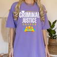 Criminal Justice Degree Graduation Senior Celebration Grad Women's Comfort Colors T-Shirt Violet