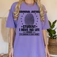 Criminal Justice School Degree Graduation Day Student Women's Comfort Colors T-Shirt Violet