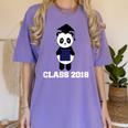 Cute Graduation Panda Class 2018 Women's Comfort Colors T-Shirt Violet