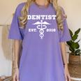 Dentist Dr Graduation T Shirt Student Dentist Est 2018 Women's Comfort Colors T-Shirt Violet