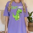 EMT Rex Paramedic Graduation Firefighter Women's Comfort Colors T-Shirt Violet
