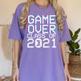 Game Over Class Of 2021 Video Games Graduation Gamer Women's Comfort Colors T-Shirt Violet