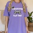Gamers Graduation I Graduated Play Time Gamer Women's Comfort Colors T-Shirt Violet
